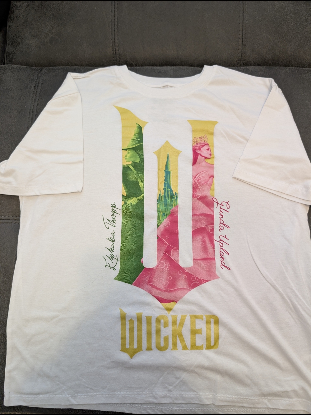 Freeze White Short Sleeve Tee with Green, Pink & Yellow Wicked Graphic